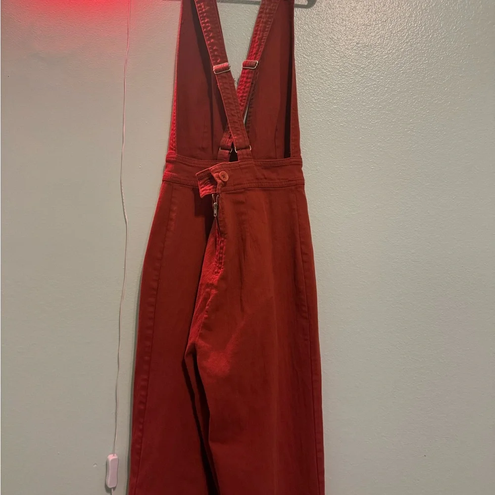 Rustic orange Wide-Leg V-Neck Jumpsuit - Picture 2 of 3